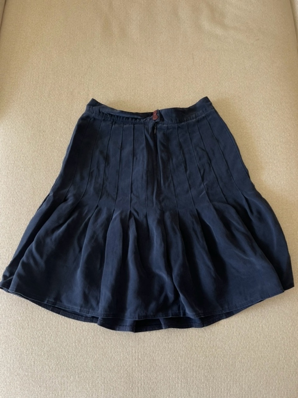 Vintage Navy Pleated Skirt